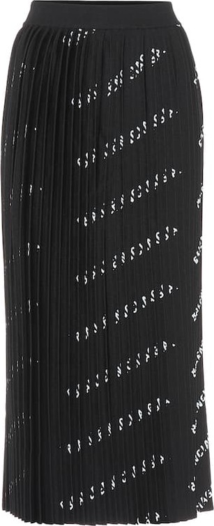 Balenciaga Pleated knit midi skirt