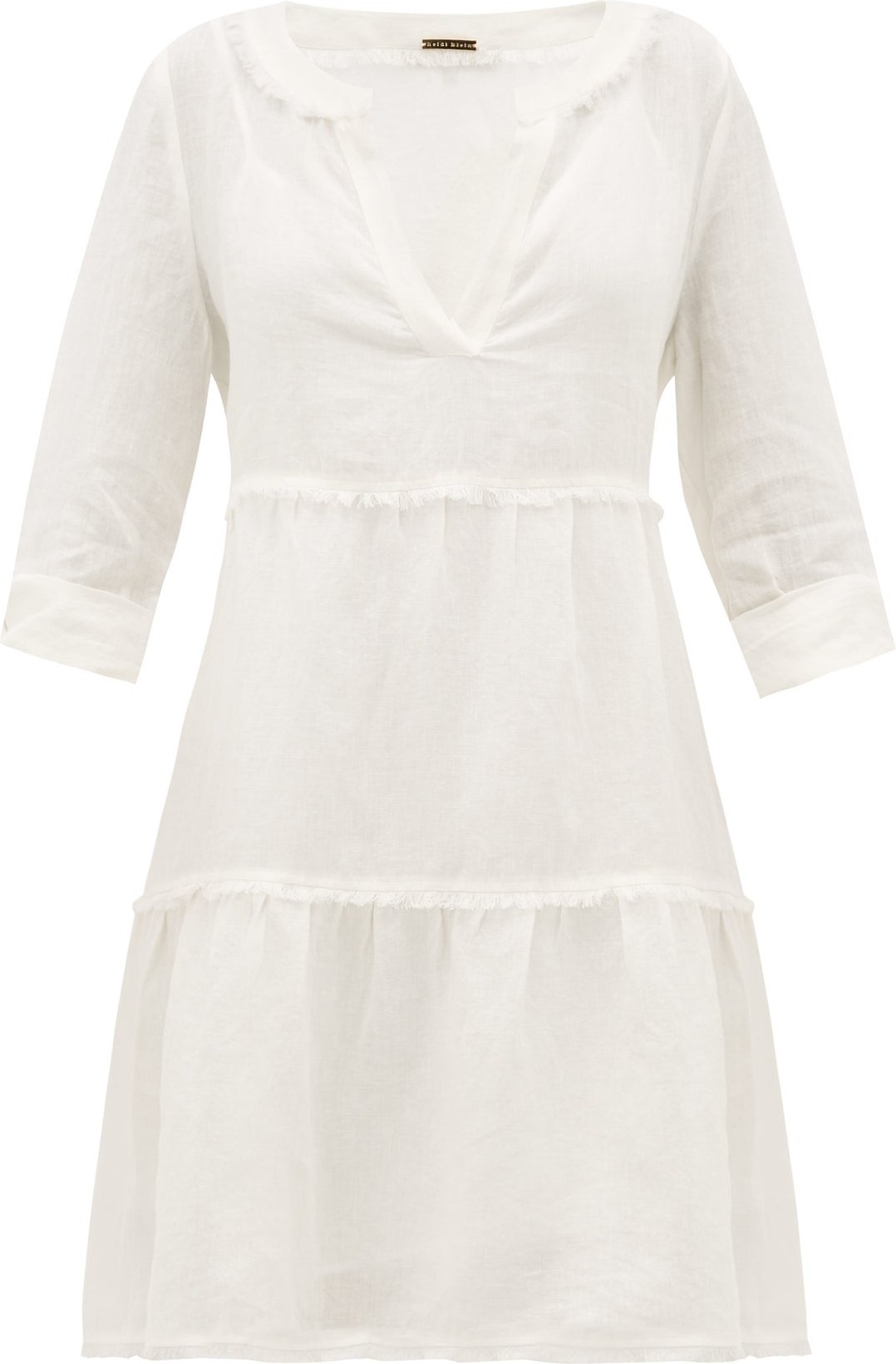 HEIDI KLEIN Corsica fringed linen mini dress