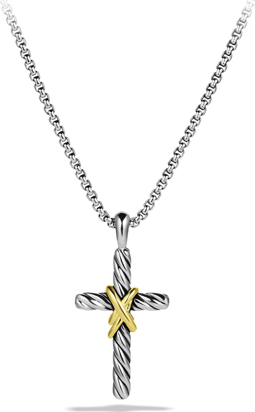 David Yurman X Cross with Gold on Chain