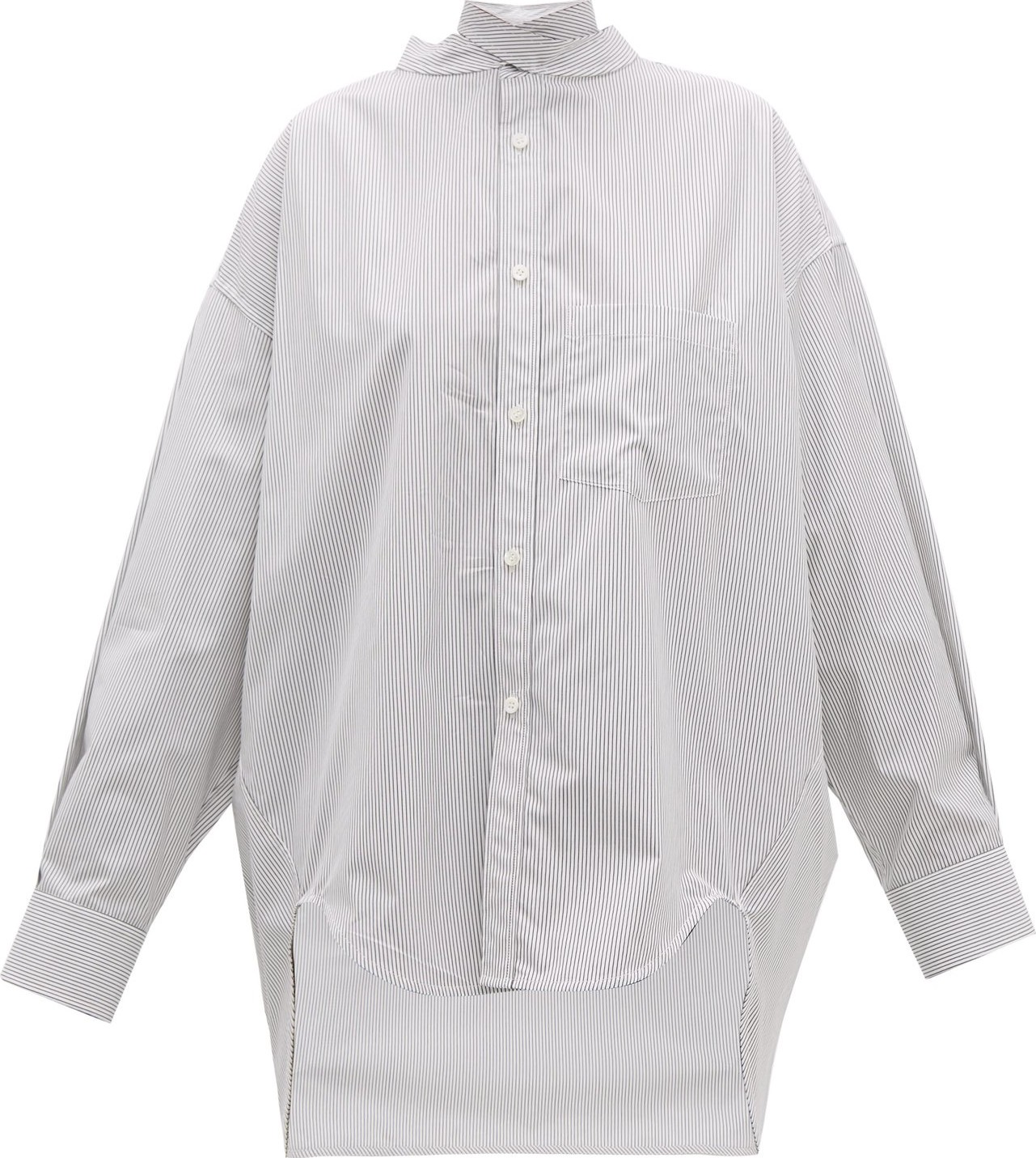 Balenciaga Pinstriped logo-print cotton shirt