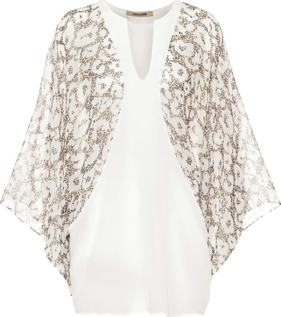 Roberto Cavalli Printed silk top
