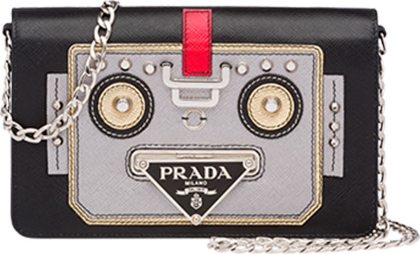 Prada Saffiano Robot Small Shoulder Bag