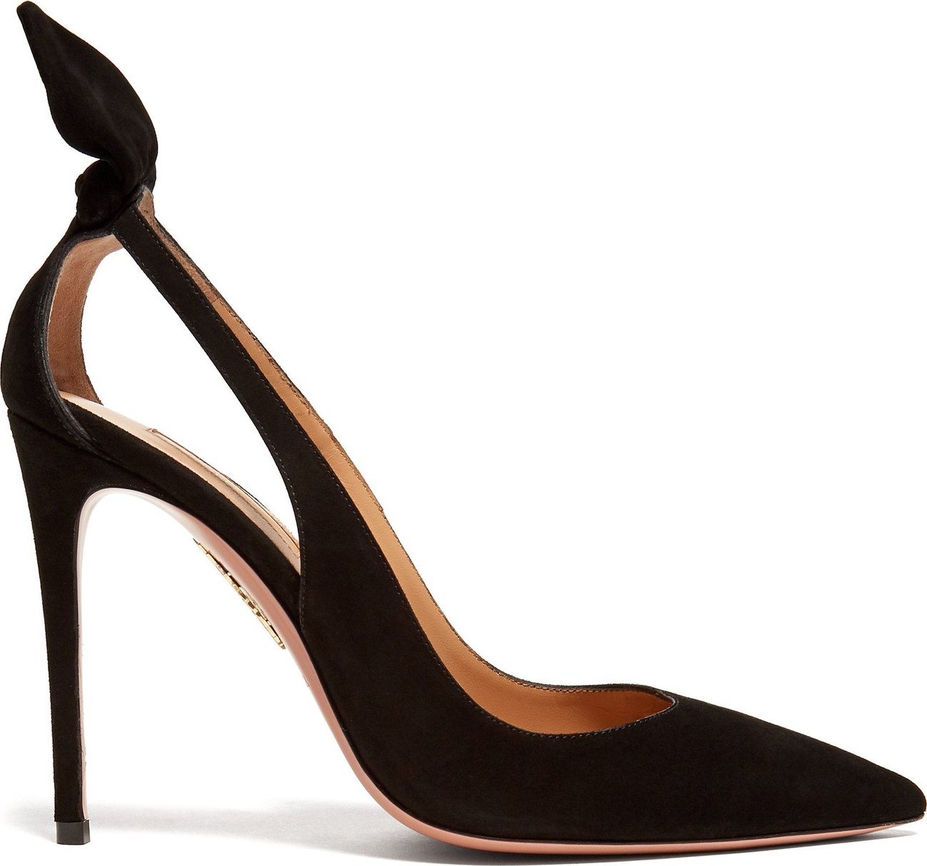 Aquazzura Deneuve bow-embellished suede pumps