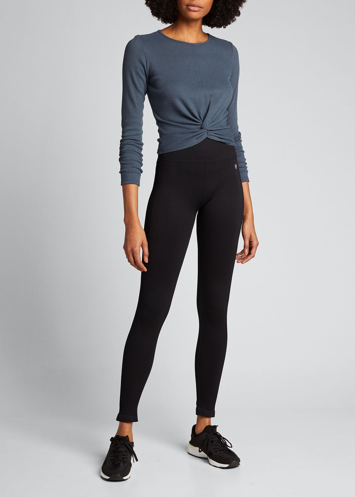 ONZIE Twirl Long-Sleeve Knot-Front Crop Top