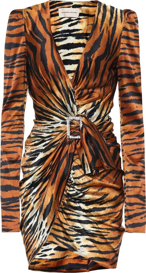 Alexandre Vauthier Tiger silk satin minidress