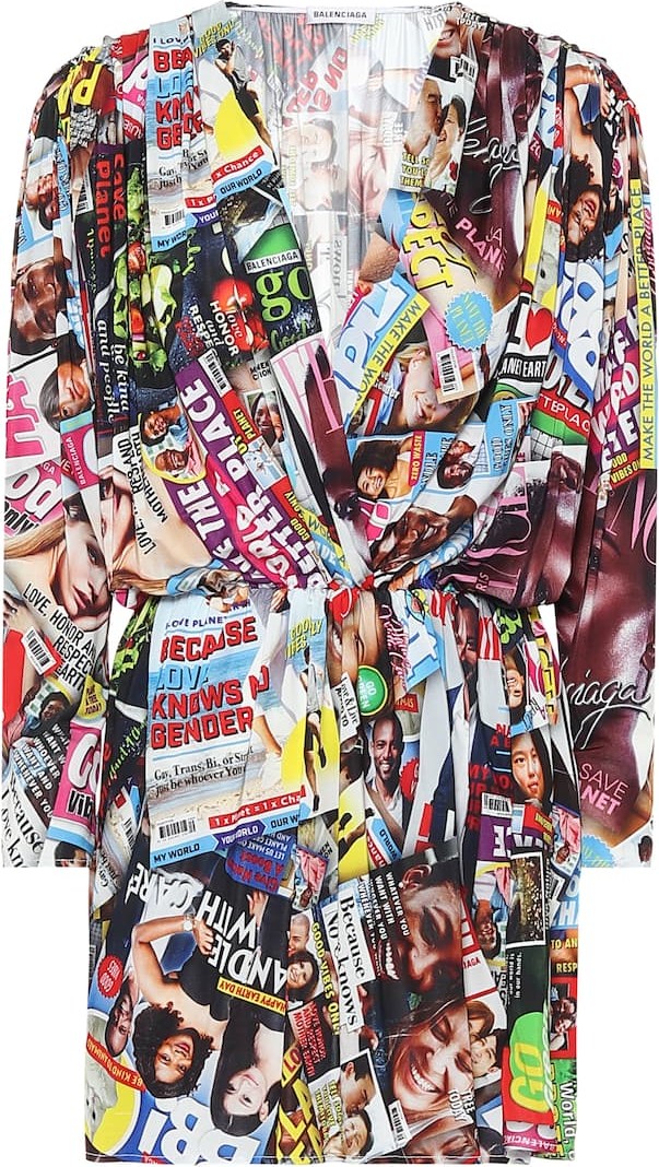 Balenciaga Printed stretch-jersey minidress