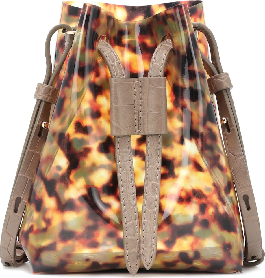 Nanushka Minee tortoiseshell bucket bag