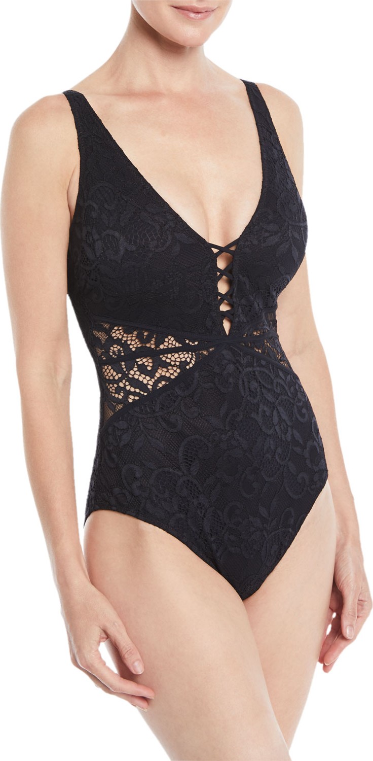 Profile by Gottex Shalimar Lace Cutout One-Piece Swimsuit