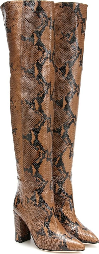 Paris Texas Snake-effect over-the-knee boots