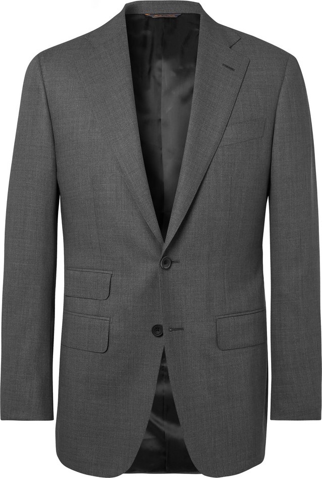 Thom Sweeney Dark-Grey Slim-Fit Wool Suit Jacket
