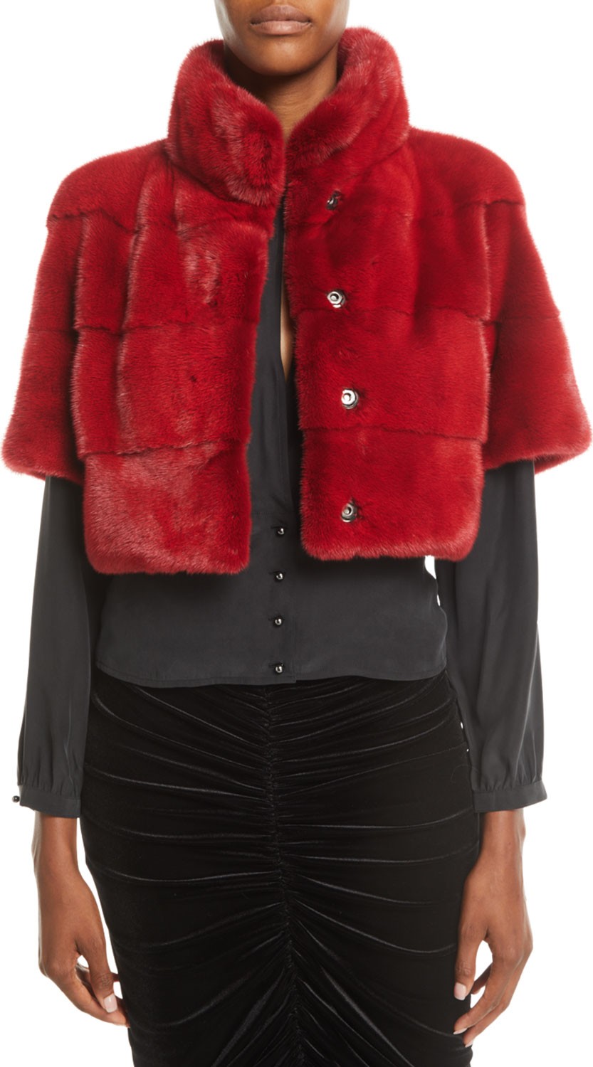Gorski Horizontal Mink-Fur Bolero Jacket