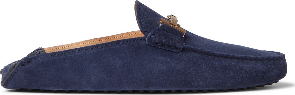Tod's Gommino Collapsible-Heel Nubuck and Leather Driving Shoes