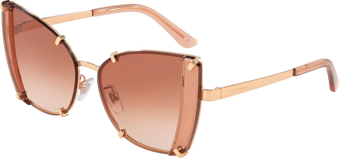 Dolce & Gabbana Rimless Metal Butterfly Sunglasses