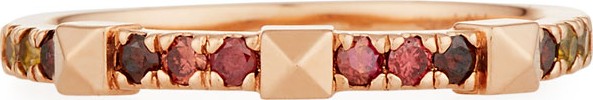 Stevie Wren 14k Rose Gold Warm Ombre Diamond & Pyramid Stackable Ring, Size 7