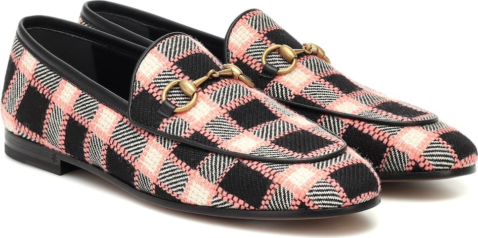 Gucci Jordaan checked tweed loafers