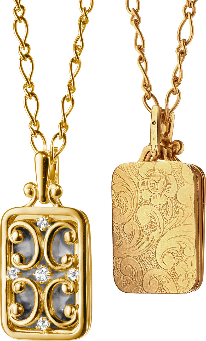 Monica Rich Kosann Gate Locket Necklace with Diamonds, 30"