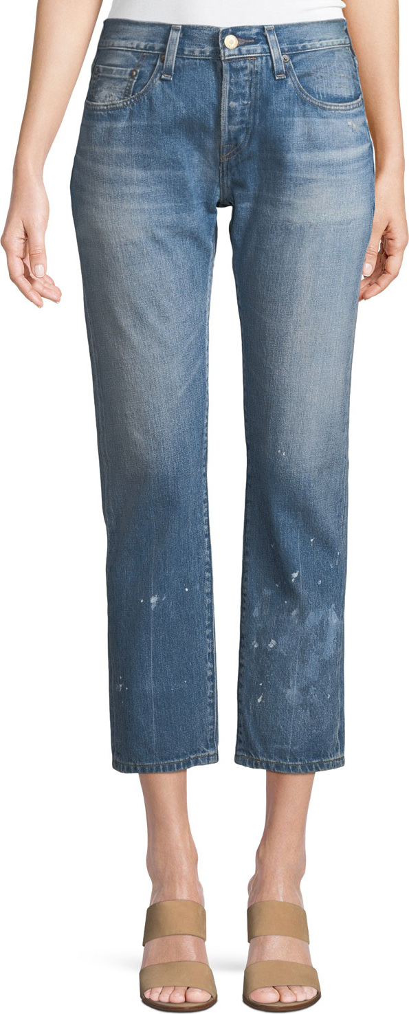 LEVI’S 501 Taper Aizome Straight-Leg Cropped Jeans