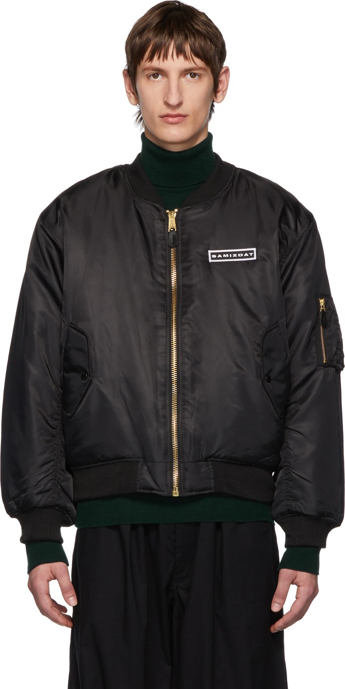 Yang Li Black Samizdat 'Godflesh' Bomber Jacket
