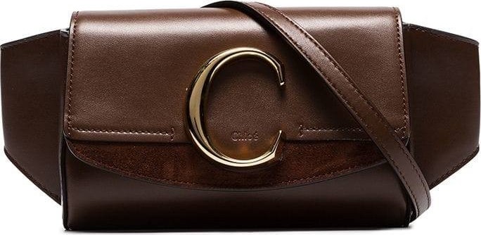 Chloe The C leather belt bag, Brown