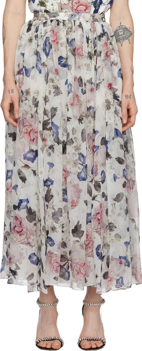 Erdem White Lindie Skirt