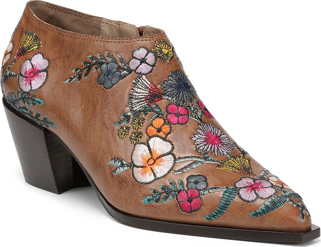 Donald J Pliner Rieta Leather Ankle Booties w/ Flowers