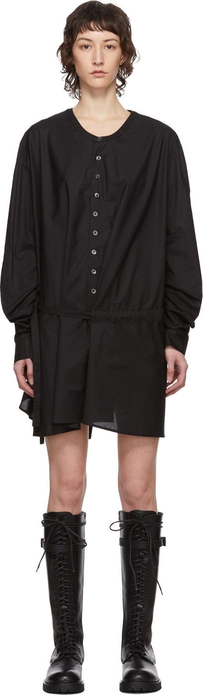 Ann Demeulemeester SSENSE Exclusive Black Belted Shirt Dress