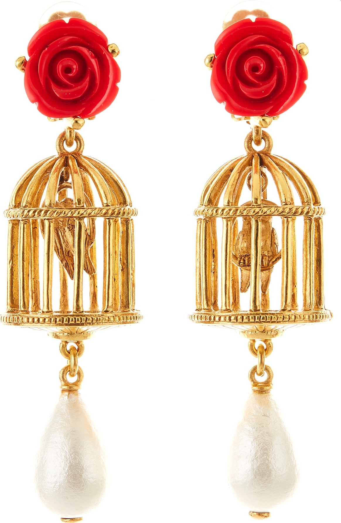 Oscar De La Renta Birdcage Drop Earrings