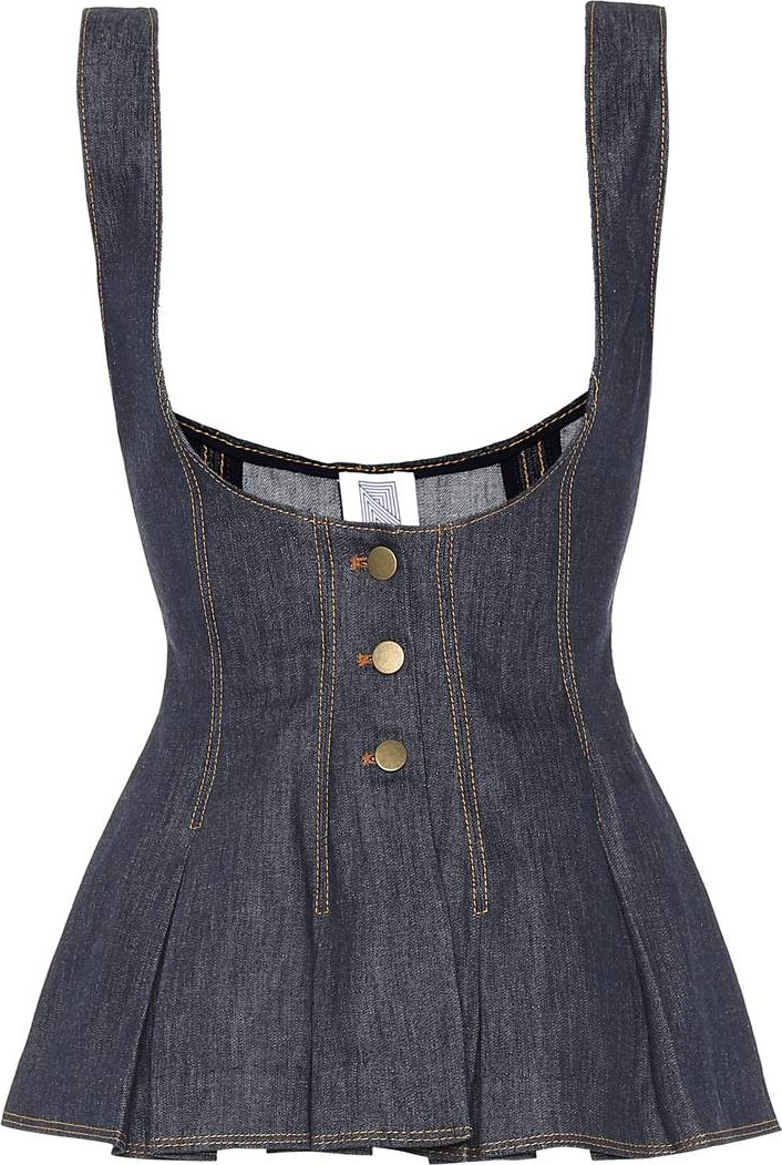 Rosie Assoulin Cotton and linen denim top
