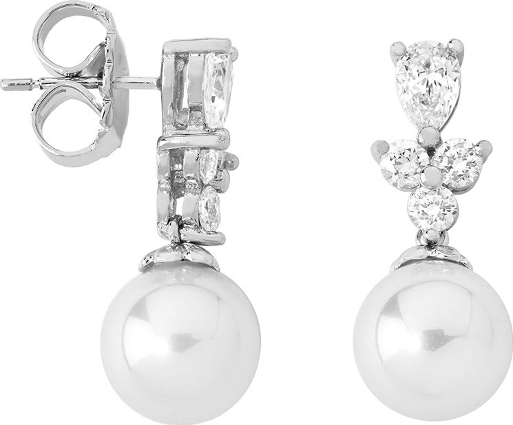 Majorica Pearly Cubic Zirconia Drop Earrings
