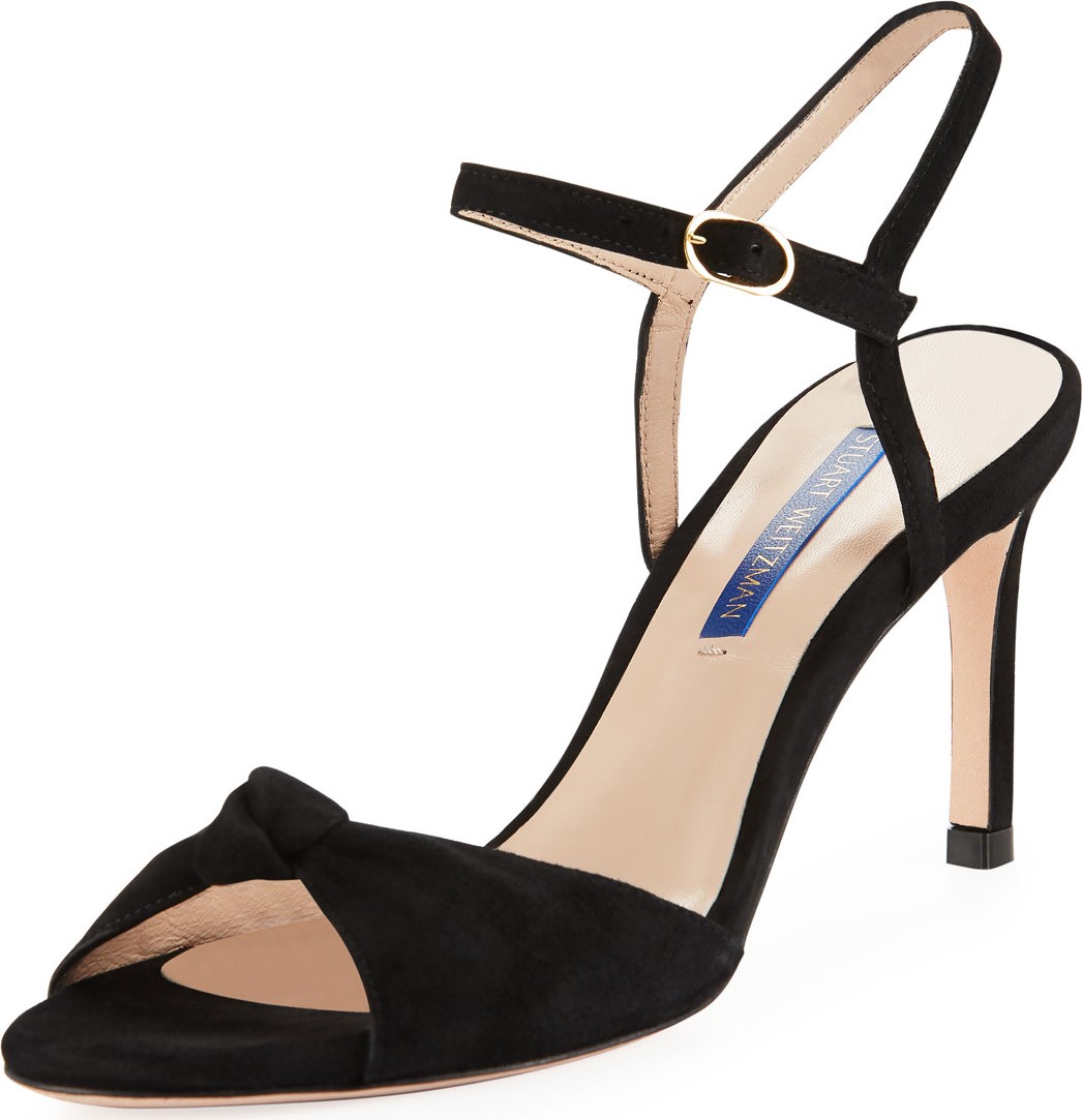 Stuart Weitzman Gloria Knotted Suede Sandals