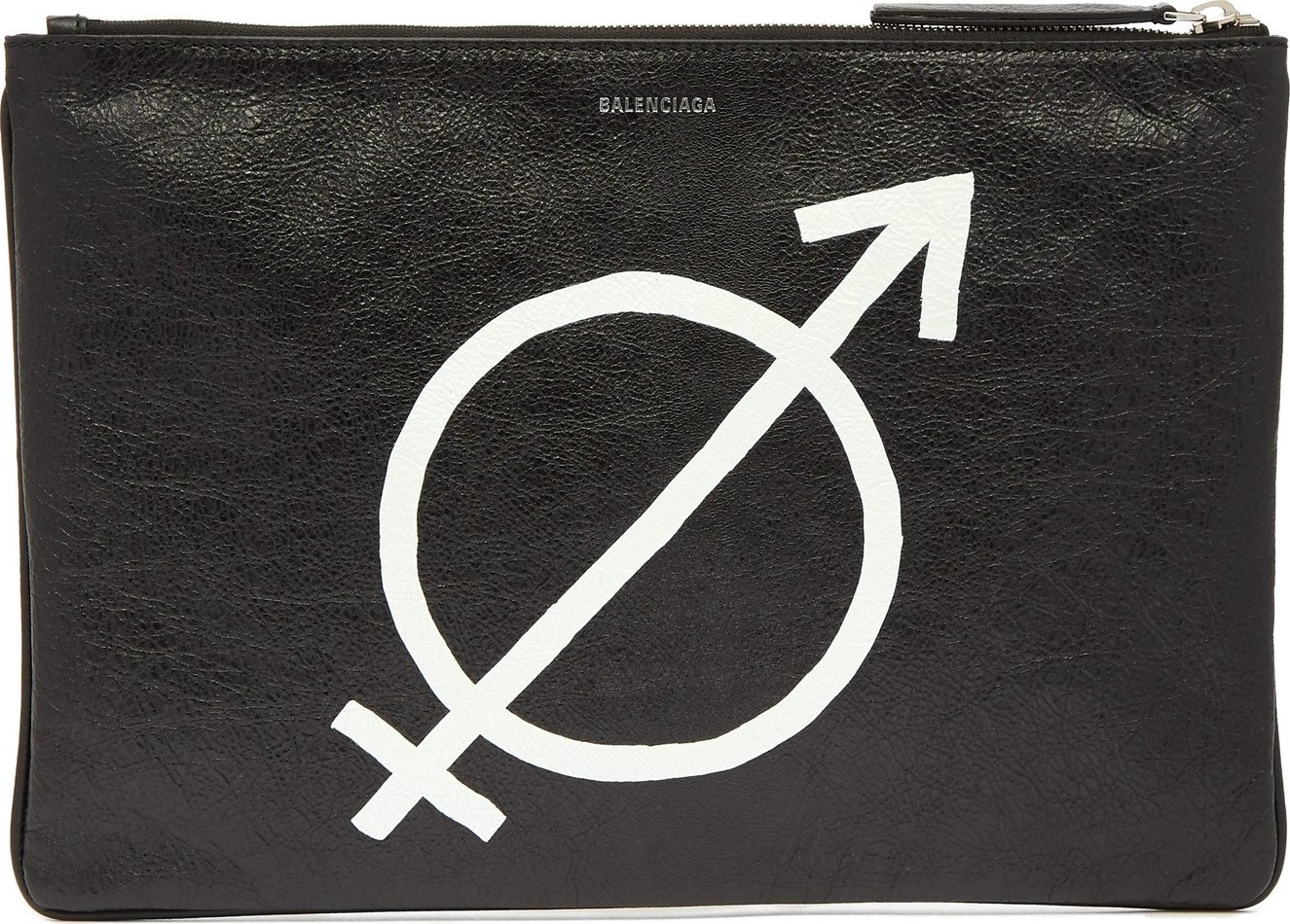 Balenciaga Supermarket All Gender-print leather pouch
