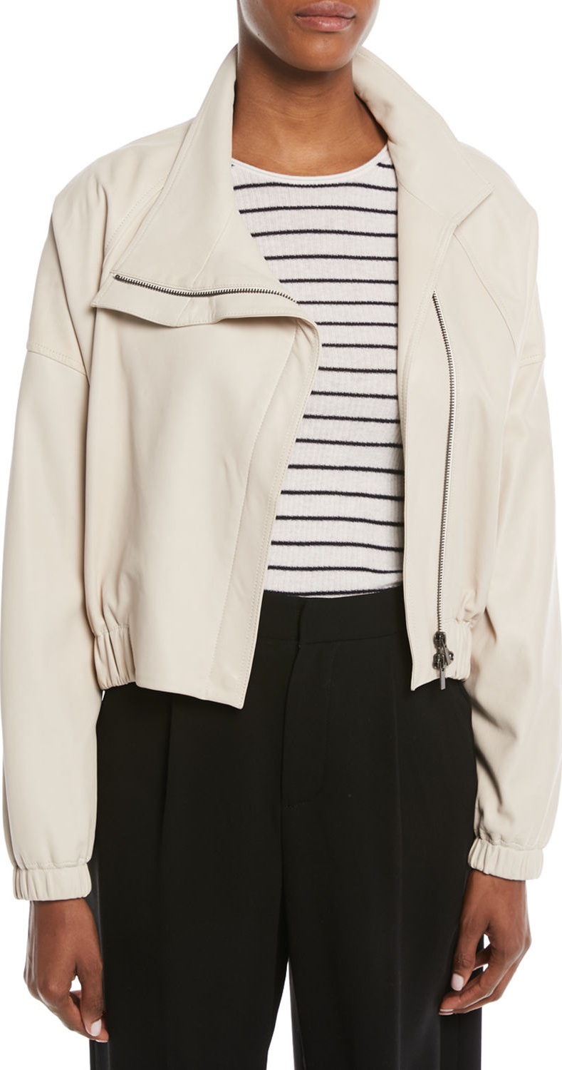 Vince Asymmetric Leather Moto Jacket
