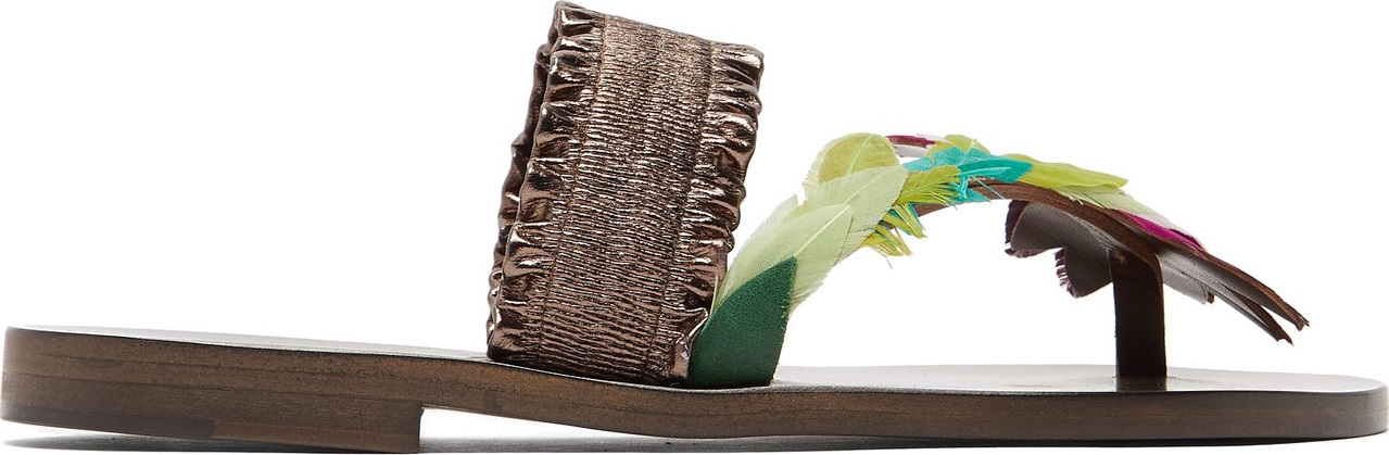 Álvaro Alberta feather-embellished sandals