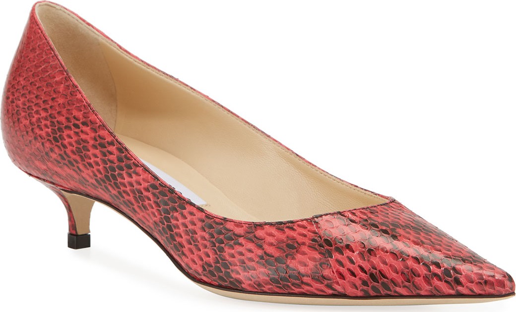 Jimmy Choo Amelia Snake-Print Leather Pumps