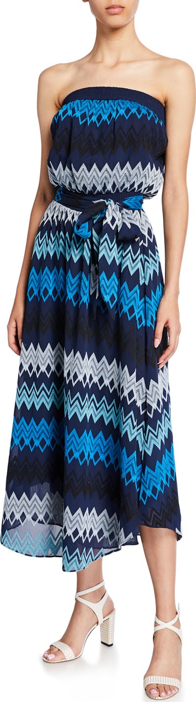 Ramy Brook Sylvia Self-Tie Strapless Midi Dress