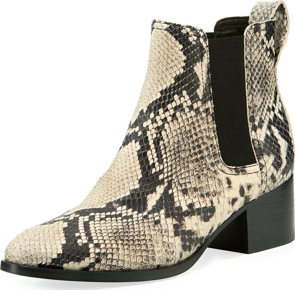 Rag & Bone Walker Snake-Embossed Leather Chelsea Boots