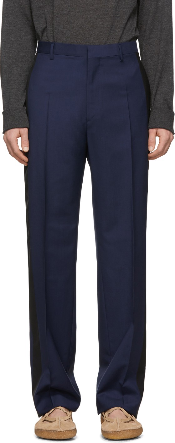 Lanvin Navy Wool Mohair Trousers