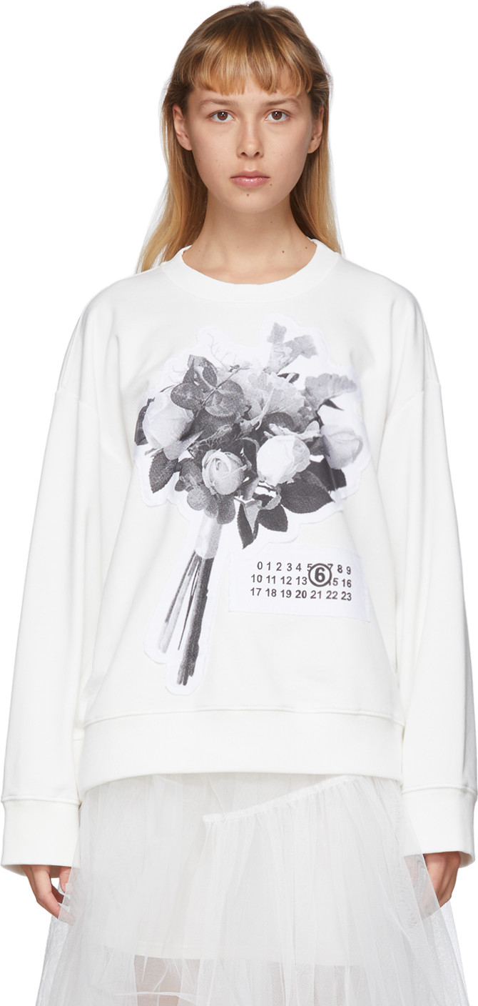 MM6 Maison Margiela Off-White Graphic Sweatshirt