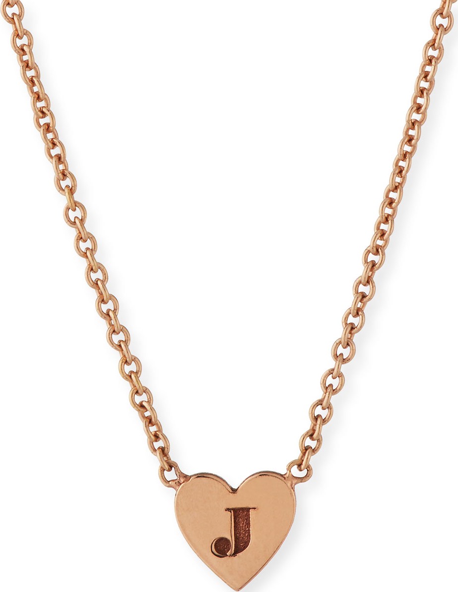 Zoe Chicco 14K Tiny Heart Initial Pendant Necklace