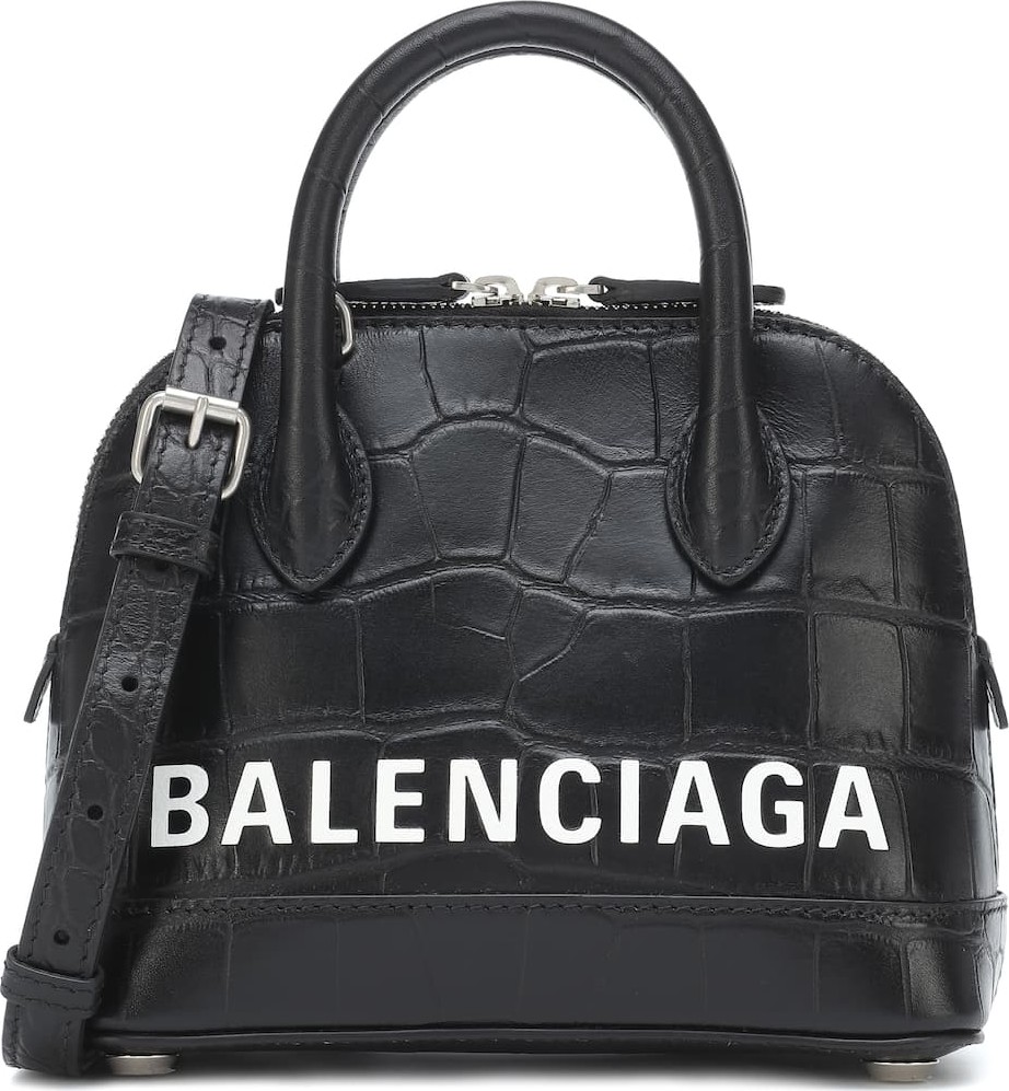 Balenciaga Ville S croc-effect leather tote