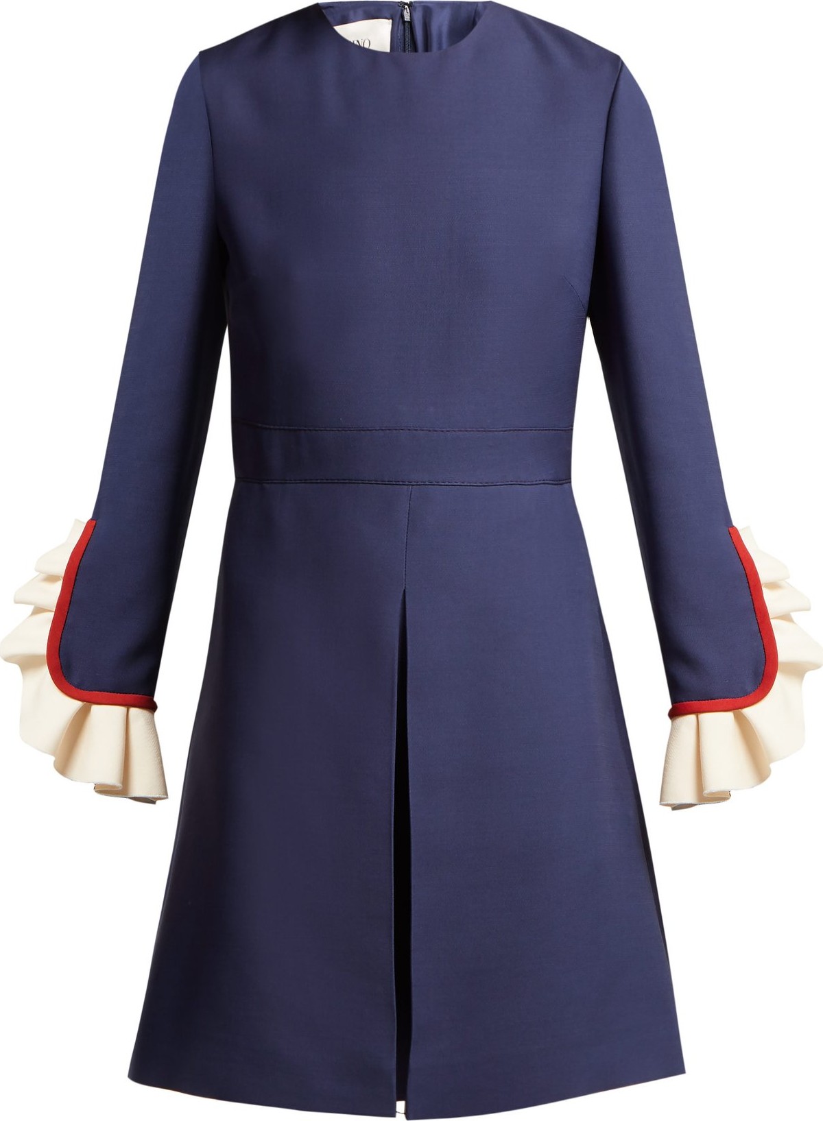 Valentino Ruffle-trimmed wool and silk-blend mini dress