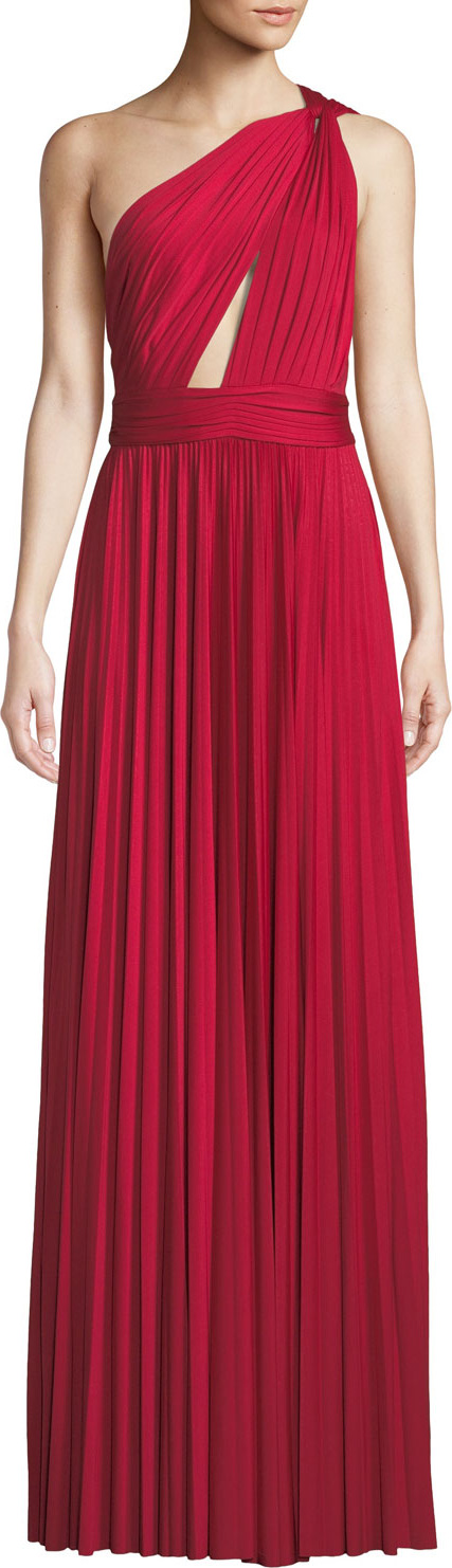 Jill Jill Stuart Cibele Pleated 1-Shoulder Jersey Gown