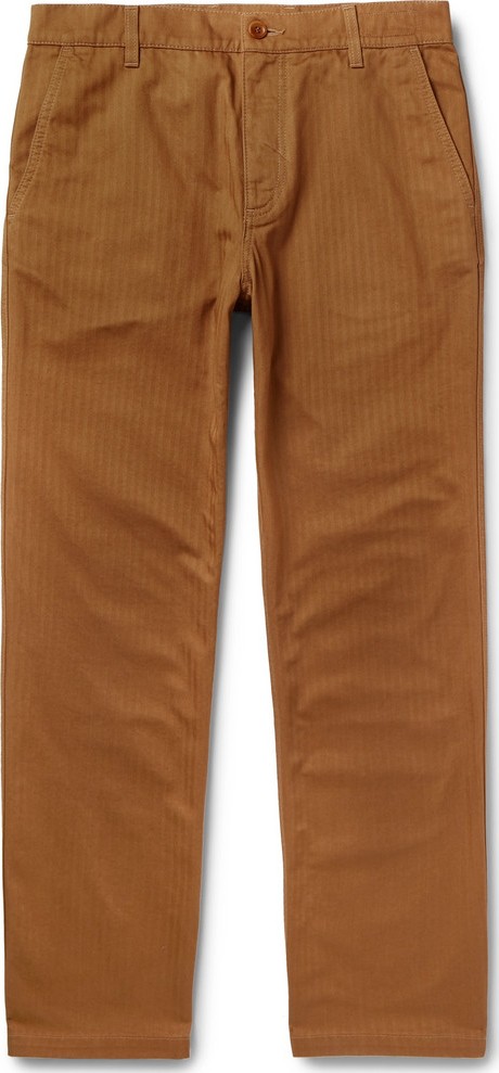 Norse Projects Josef Striped Herringbone Cotton Trousers