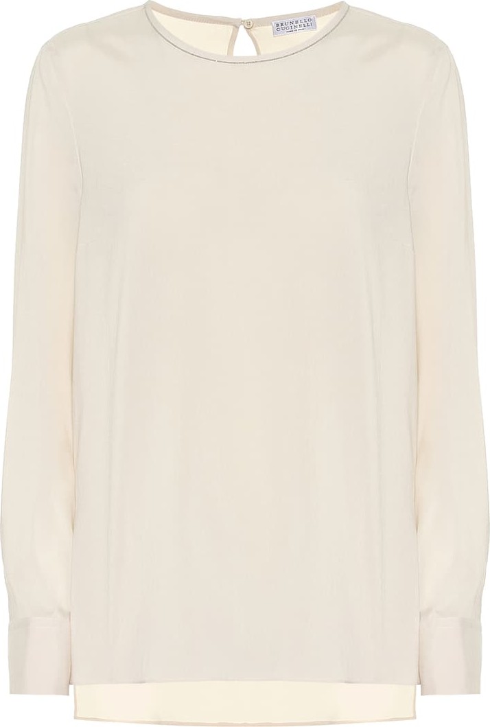 Brunello Cucinelli Stretch-silk blouse