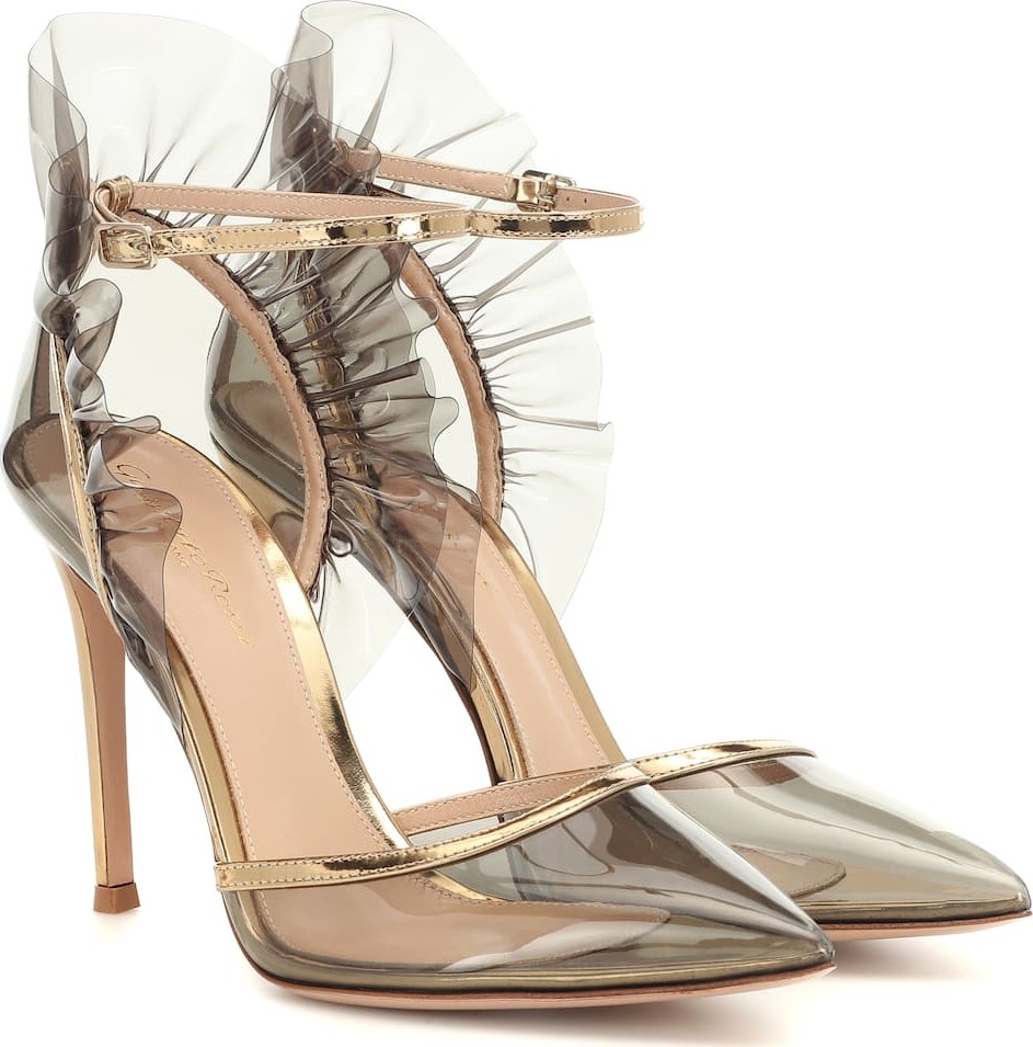 Gianvito Rossi PVC and metallic leather pumps
