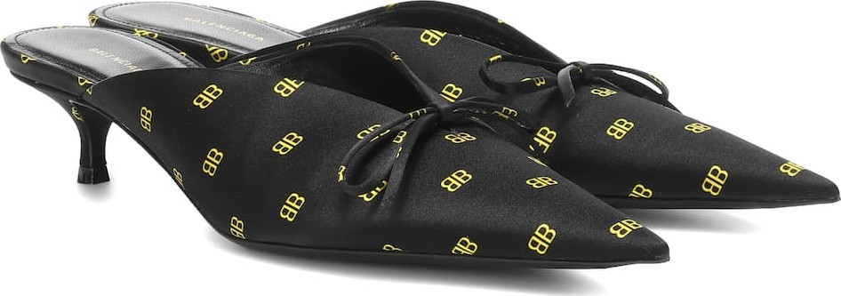 Balenciaga BB Knife satin mules