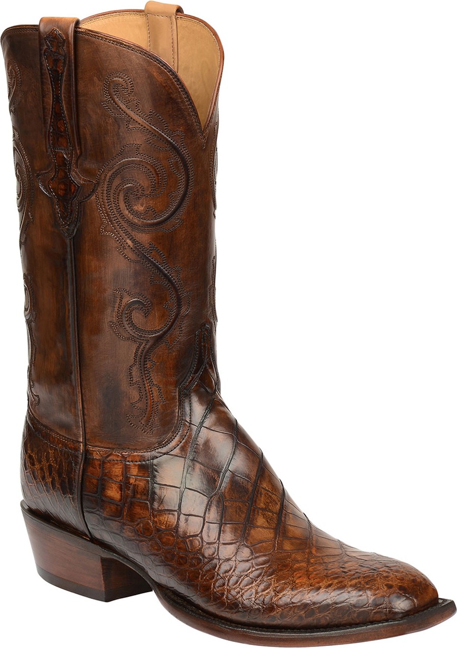 Lucchese Men's Colton Gator Leather Cowboy Boots