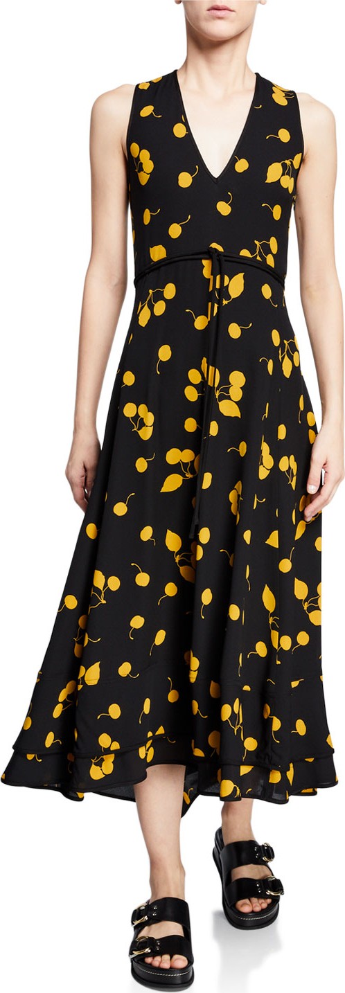 3.1 Phillip Lim Cherry-Print Sleeveless Maxi Dress