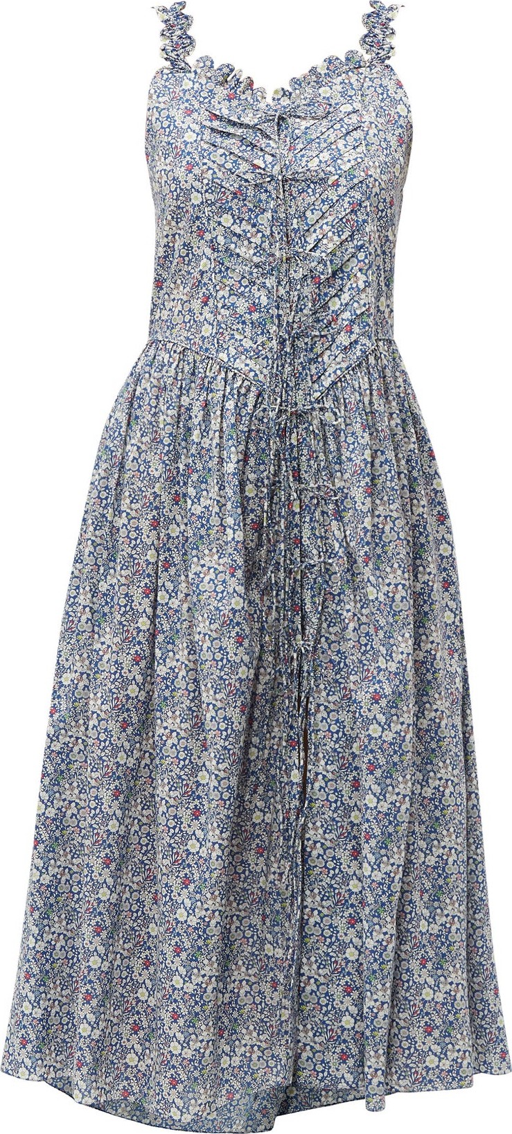 Horror Vacui Plica floral-print cotton midi dress