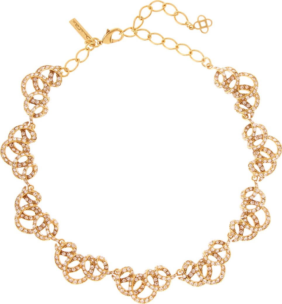 Oscar De La Renta Crystal Pave Swirl Necklace